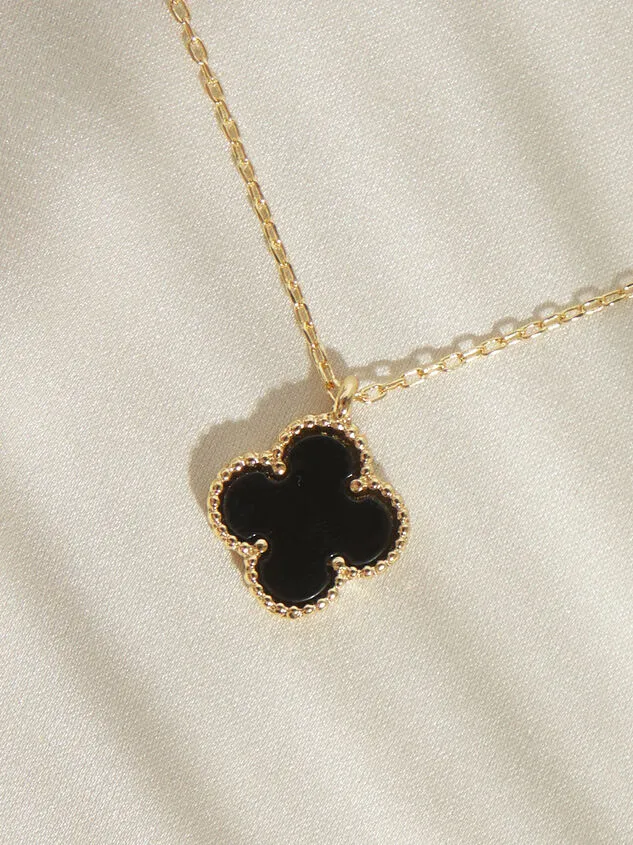 18K Gold Black Clover Necklace Blackgold Women Altar039d State Necklaces