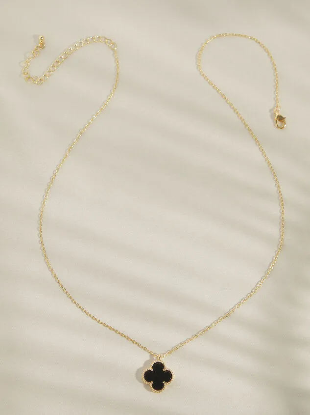 18K Gold Black Clover Necklace Blackgold Women Altar039d State Necklaces 18K Gold Black Clover Necklace Blackgold Women Altar039d State Necklaces
