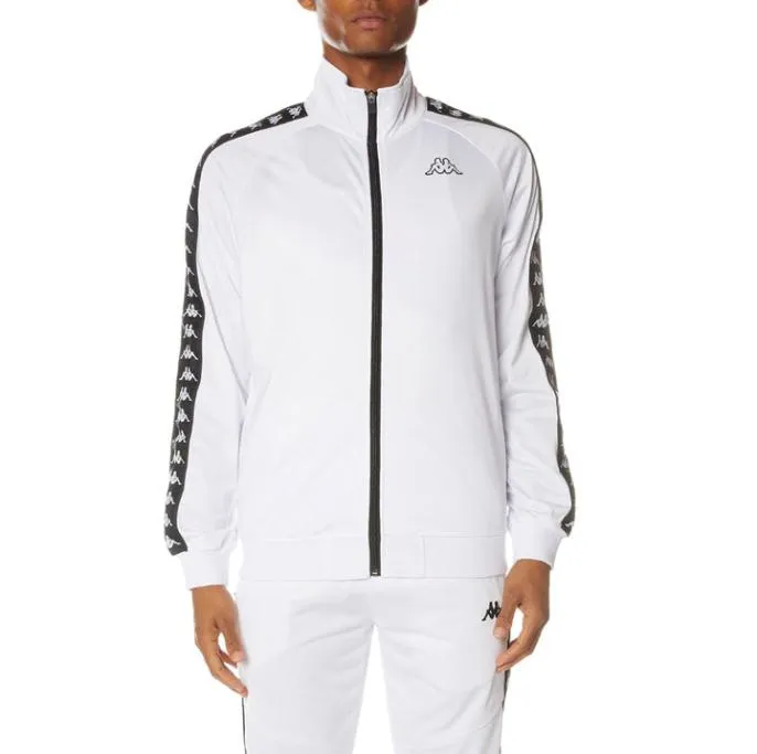 222 Banda Anniston Track Jacket 8211 White Black White Black Men Kappa Tracksuits