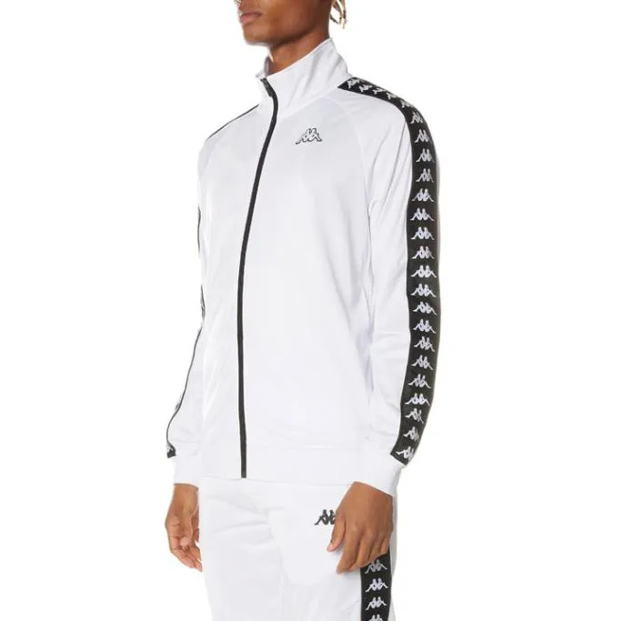 222 Banda Anniston Track Jacket 8211 White Black White Black Men Kappa Tracksuits
