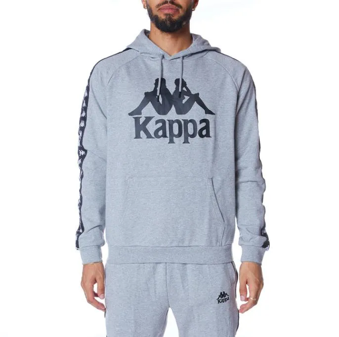 222 Banda Hurtado 2 Hoodie 8211 Grey Black Grey Black Men Kappa Hoodies and Sweatshirts