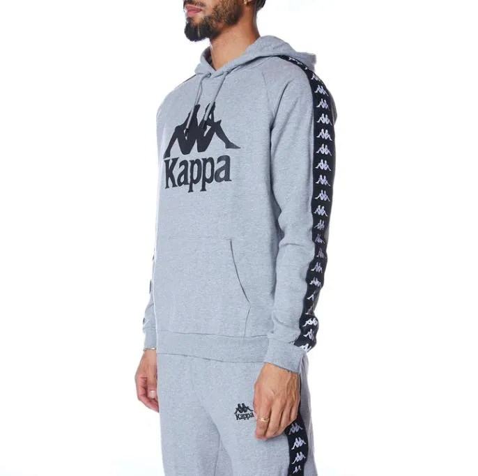 222 Banda Hurtado 2 Hoodie 8211 Grey Black Grey Black Men Kappa Hoodies and Sweatshirts