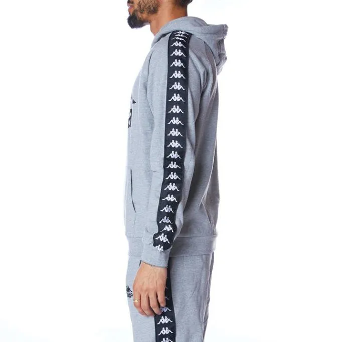 222 Banda Hurtado 2 Hoodie 8211 Grey Black Grey Black Men Kappa Hoodies and Sweatshirts