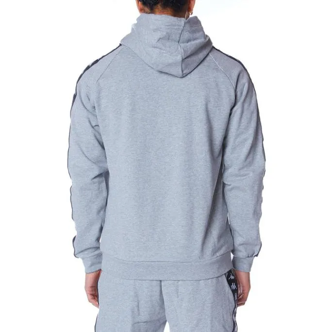 222 Banda Hurtado 2 Hoodie 8211 Grey Black Grey Black Men Kappa Hoodies and Sweatshirts