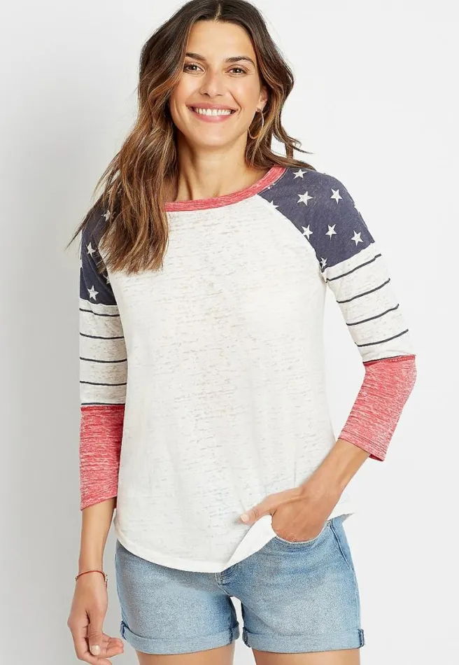 247 Americana Baseball Tee Women Maurices Tops