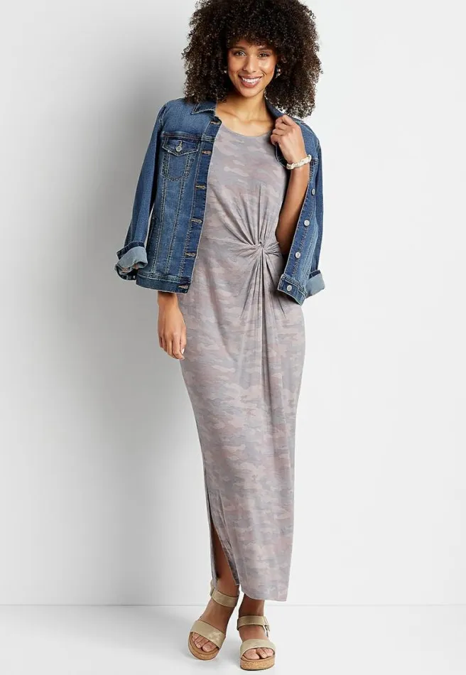 247 Camo Knot Front Maxi Dress Women Maurices Dresses and Jumpsuits