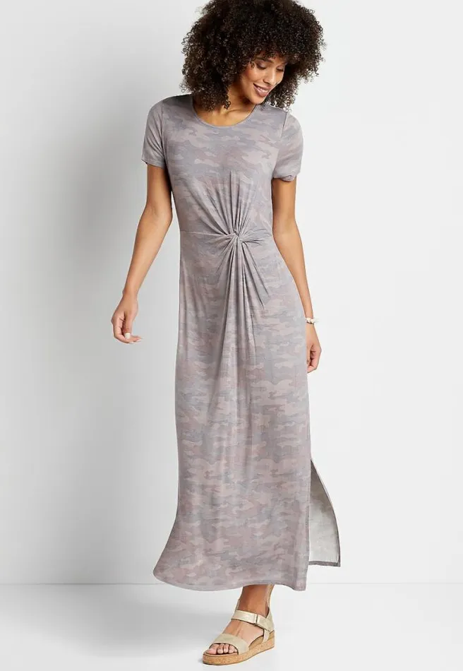 247 Camo Knot Front Maxi Dress Women Maurices Dresses and Jumpsuits