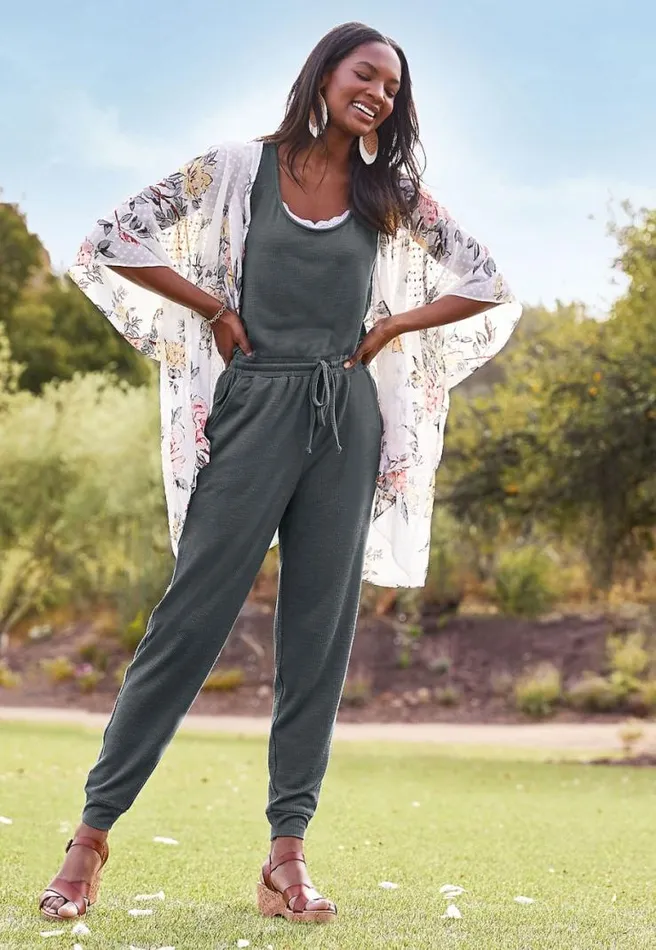 247 Ribbed Jogger Drawcord Pocket Jumpsuit Women Maurices Dresses and Jumpsuits