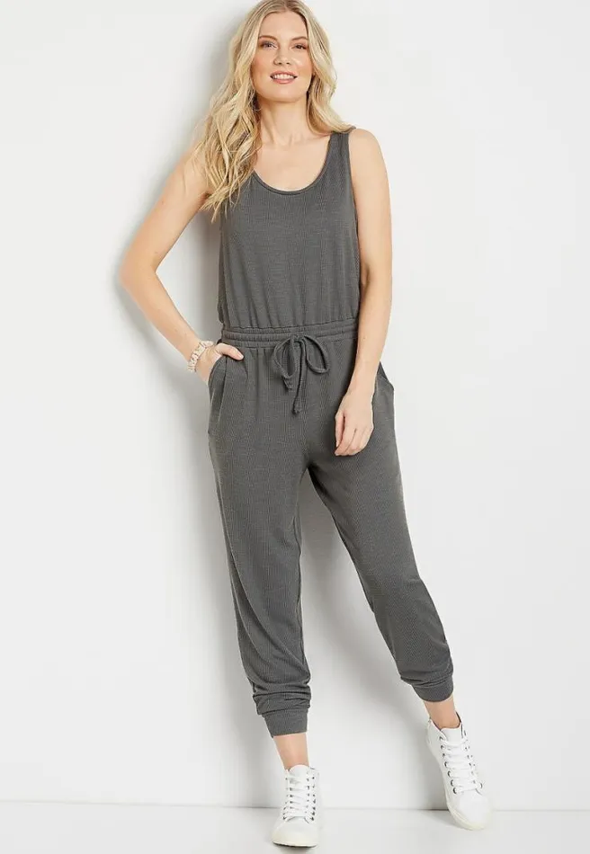 247 Ribbed Jogger Drawcord Pocket Jumpsuit Women Maurices Dresses and Jumpsuits