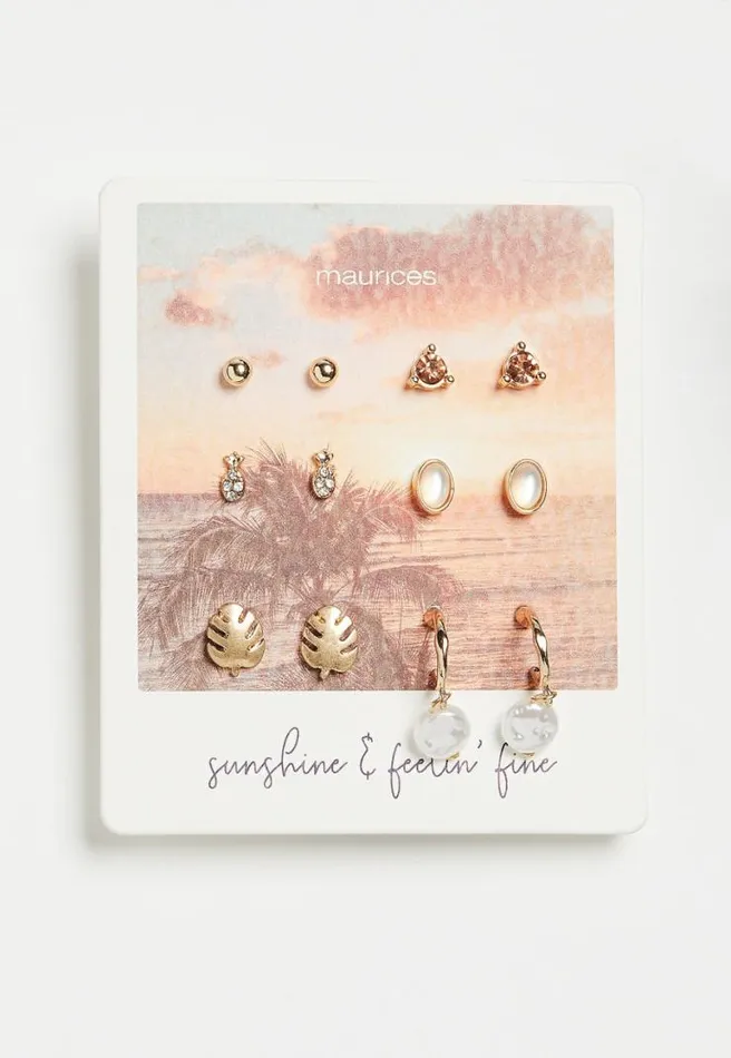 6 Pack Sunshine Earring Set Women Maurices Jewelry