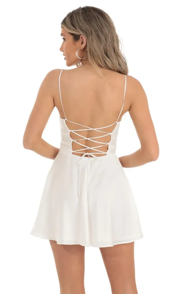 ALine Dress White Women LUCY IN THE SKY Mini Dresses ALine Dress White Women LUCY IN THE SKY Mini Dresses