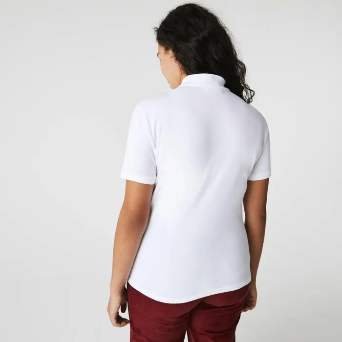 Activewear Women Lacoste Women039s L12D Slim Fit Stretch Mini Piqu Polo White 001