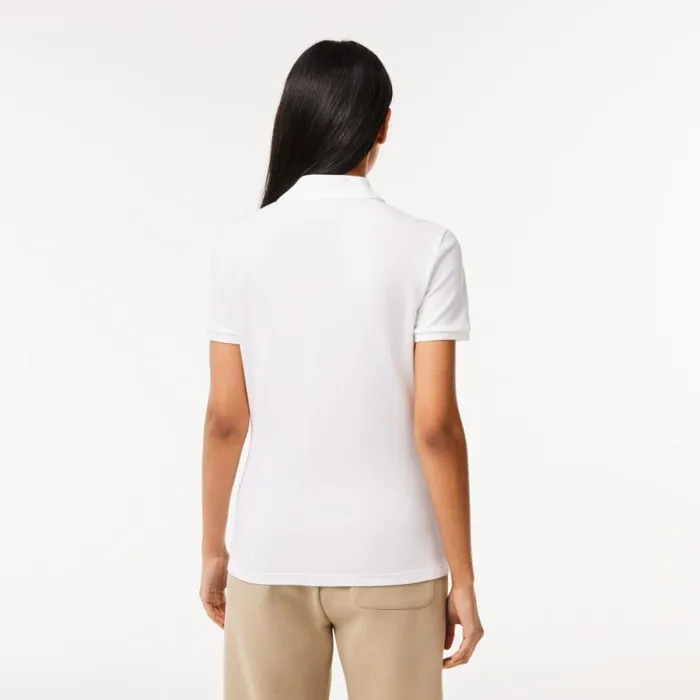 Activewear Women Lacoste Women039s L12D Slim Fit Stretch Mini Piqu Polo White 001