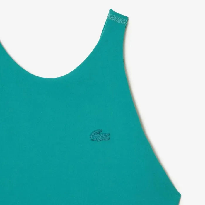 Activewear Women Lacoste Womens OnePiece Recycled Polyamide Swimsuit Blue Si0