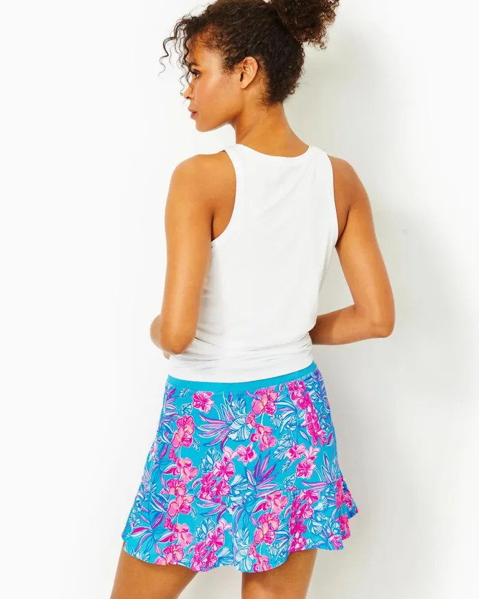 Activewear Women Lilly Pulitzer Luxletic Fara Skort Cumulus Blue Orchid Oasis