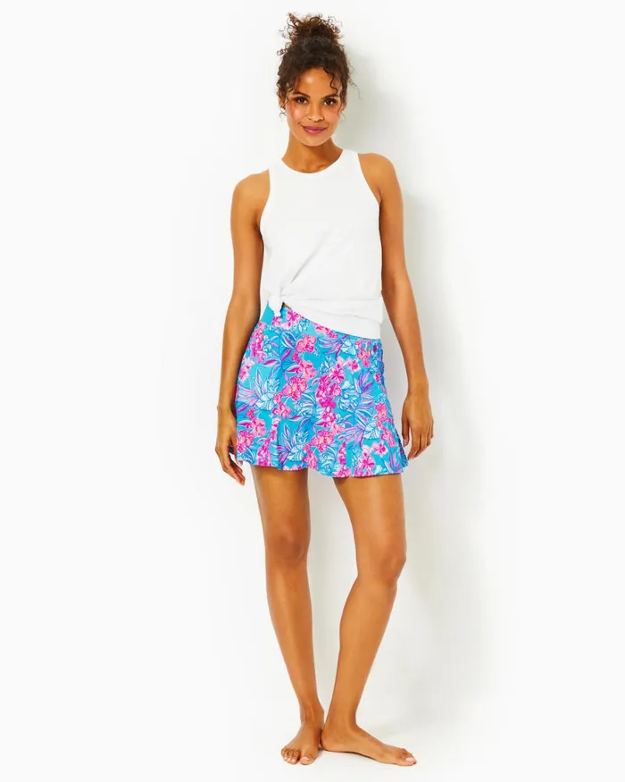 Activewear Women Lilly Pulitzer Luxletic Fara Skort Cumulus Blue Orchid Oasis Activewear Women Lilly Pulitzer Luxletic Fara Skort Cumulus Blue Orchid Oasis