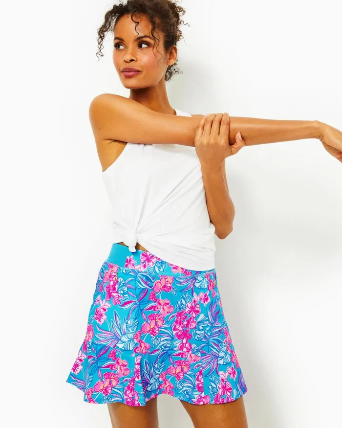 Activewear Women Lilly Pulitzer Luxletic Fara Skort Cumulus Blue Orchid Oasis Activewear Women Lilly Pulitzer Luxletic Fara Skort Cumulus Blue Orchid Oasis
