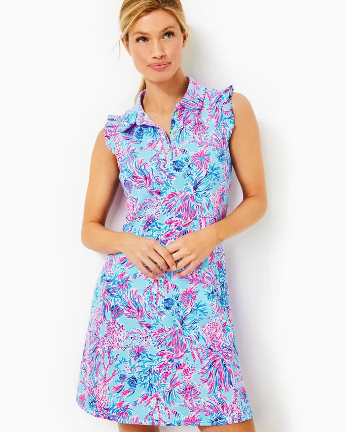Activewear Women Lilly Pulitzer UPF 50 Luxletic Silvia Dress Celestial Blue Seek And Sea Activewear Women Lilly Pulitzer UPF 50 Luxletic Silvia Dress Celestial Blue Seek And Sea