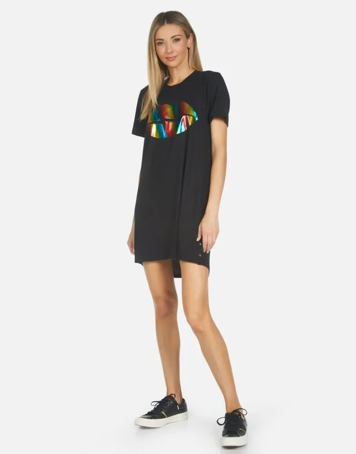 Adar Rainbow Foil Lightning Lip Black Women Lauren Moshi Dresses