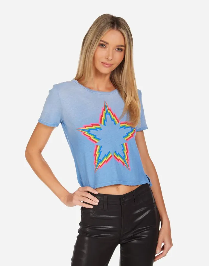 Adeline Rainbow Lightning Star Riptide Ombre Women Lauren Moshi Short Sleeve