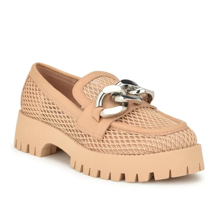 Afer Mesh Lugsole Loafers Natural Women Nine West Flats Afer Mesh Lugsole Loafers Natural Women Nine West Flats