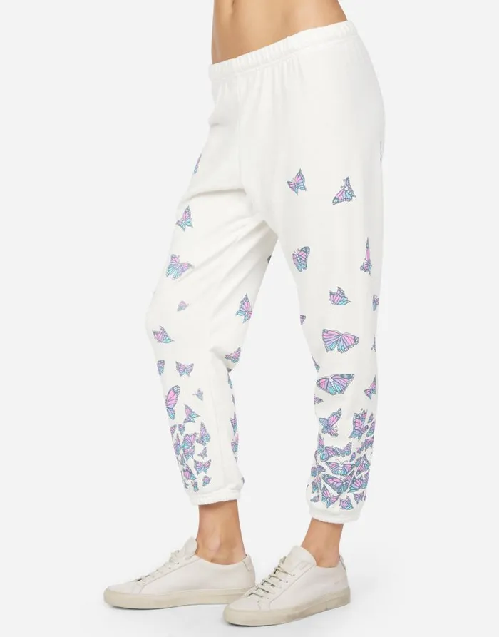 Alana Color Butterfly Skull Burst Milk Women Lauren Moshi Crop Sweatpants