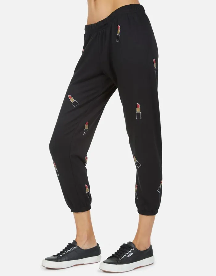 Alana Mini Lipstick Black Women Lauren Moshi Crop Sweatpants