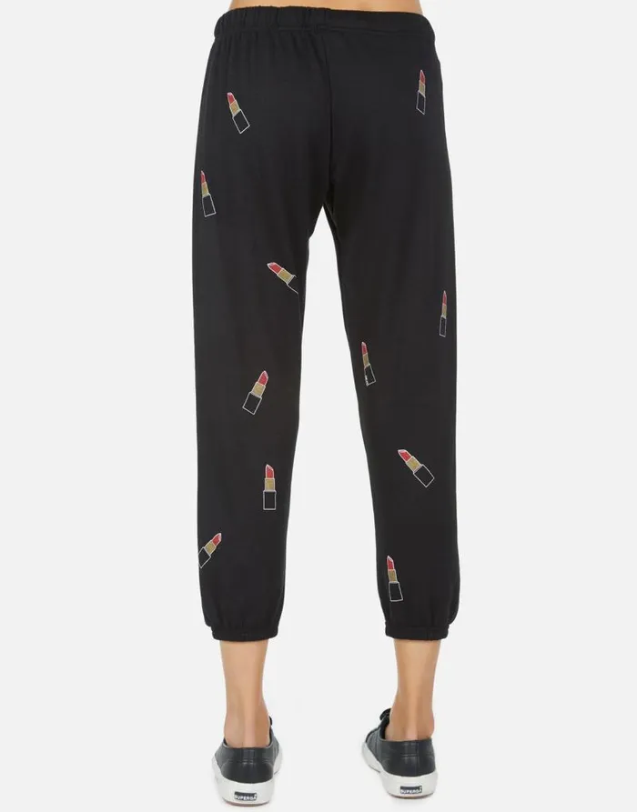 Alana Mini Lipstick Black Women Lauren Moshi Crop Sweatpants