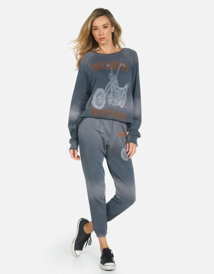 Alana Moshi Ride Faded Graphite Women Lauren Moshi Crop Sweatpants