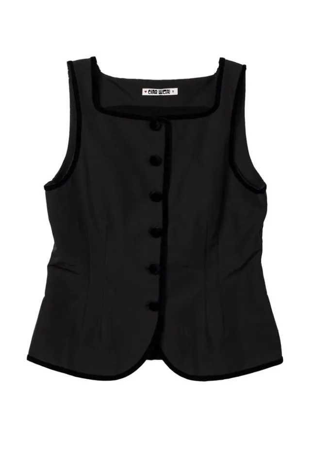 Amira Faille Velvet Trim Sleeveless Top Women Ciao Lucia Sleeveless Tops