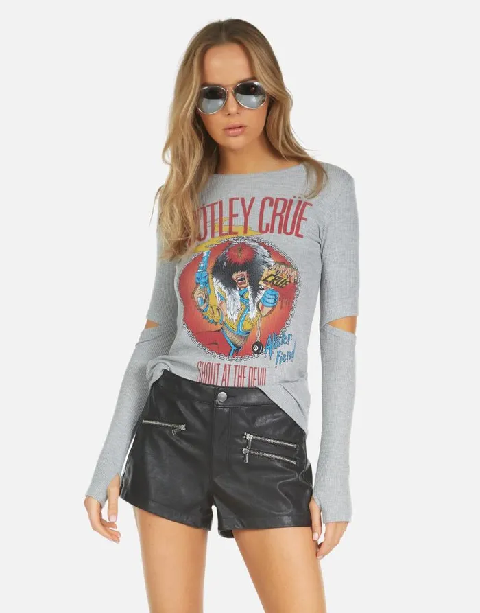 Amora X Shout At The Devil Heather Grey Women Lauren Moshi Long Sleeve
