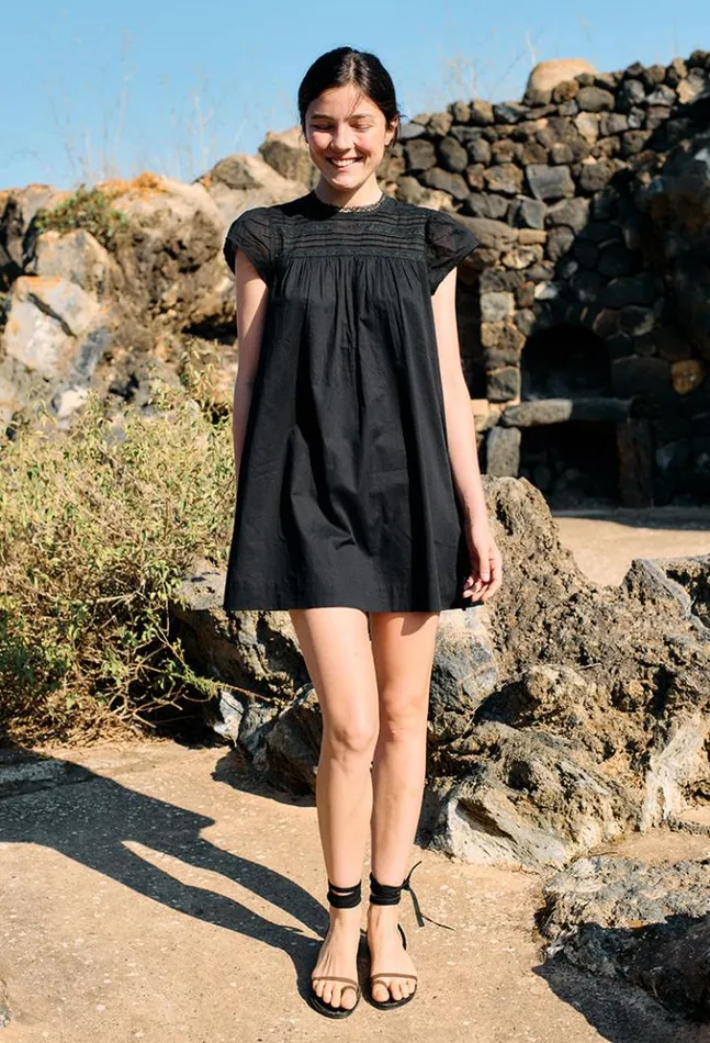 Anabela Black Cotton Mini Dress Women Ciao Lucia Mini Dresses