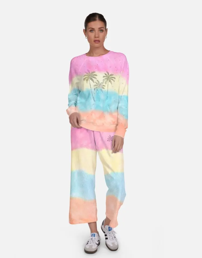 Anela Crystal Palm Trees Pastel Rainbow Women Lauren Moshi Long Sleeve