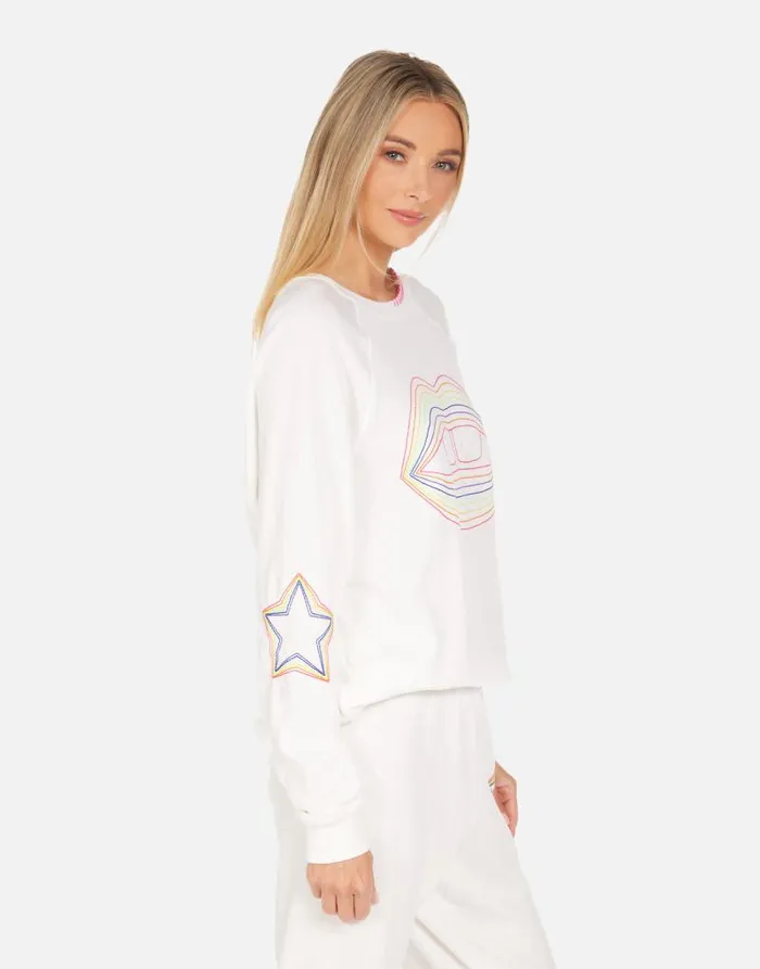 Anela Rainbow Lip Outline Milk Women Lauren Moshi Long Sleeve