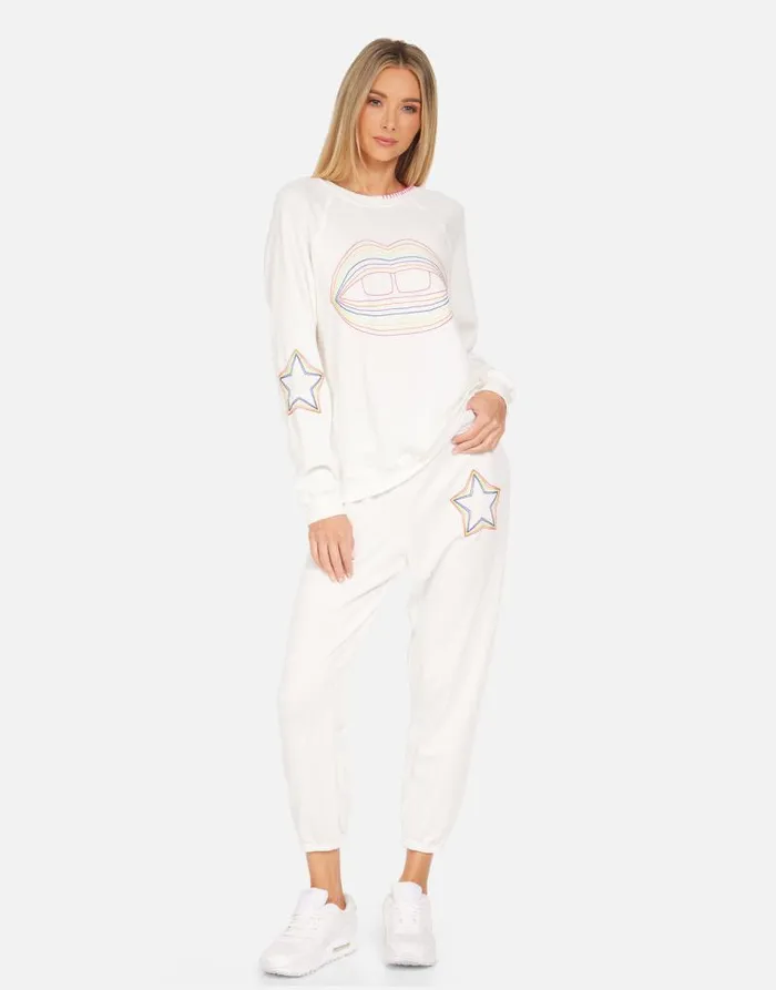 Anela Rainbow Lip Outline Milk Women Lauren Moshi Long Sleeve