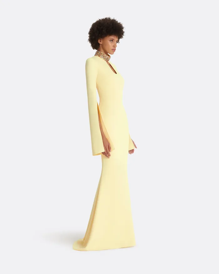 Anouk Pale Yellow Long Dress Pale Yellow Icons Safiyaa Women