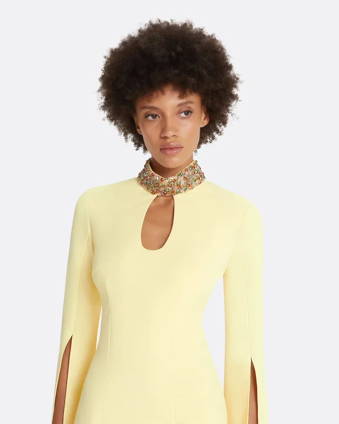 Anouk Pale Yellow Long Dress Pale Yellow Icons Safiyaa Women