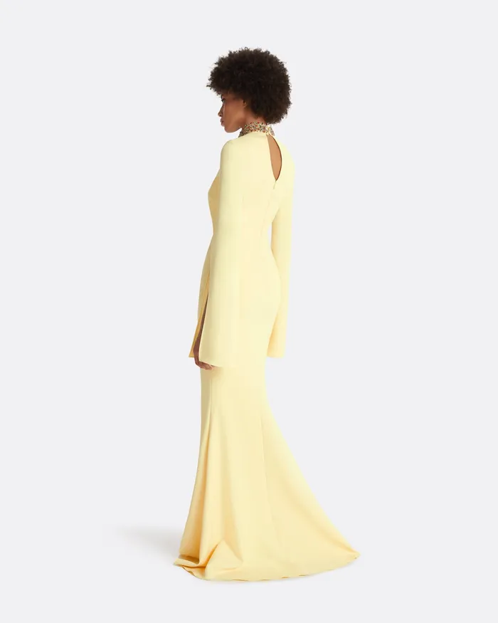 Anouk Pale Yellow Long Dress Pale Yellow Icons Safiyaa Women