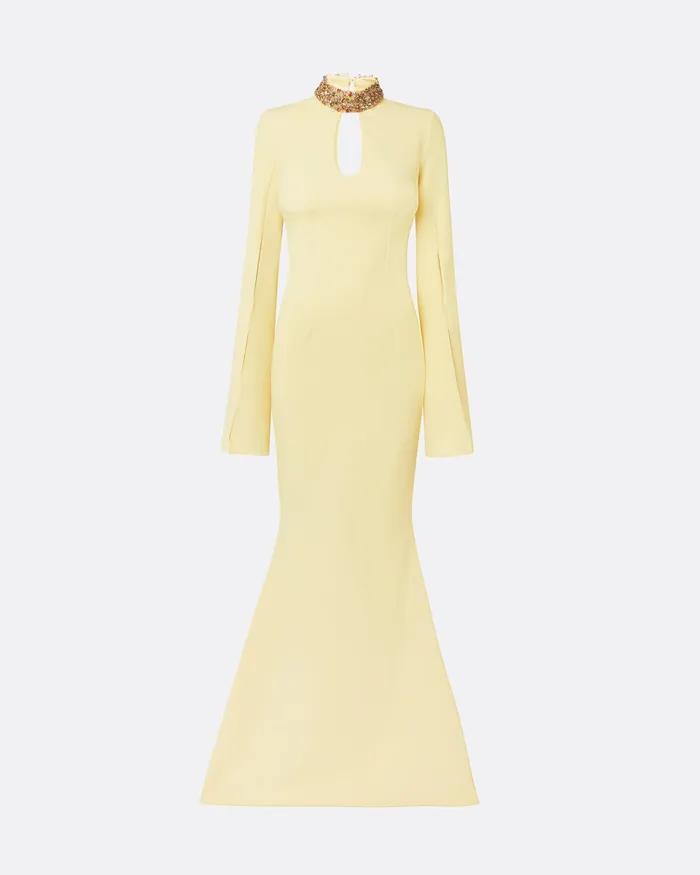 Anouk Pale Yellow Long Dress Pale Yellow Icons Safiyaa Women