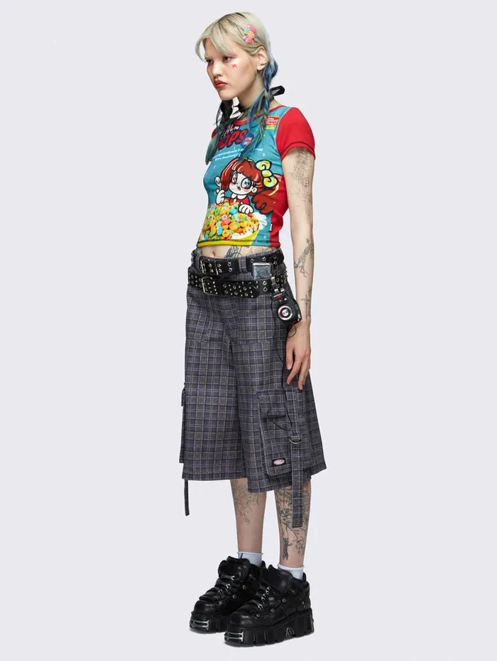Arlo Plaid Long Cargo Shorts Women Minga London Bottoms