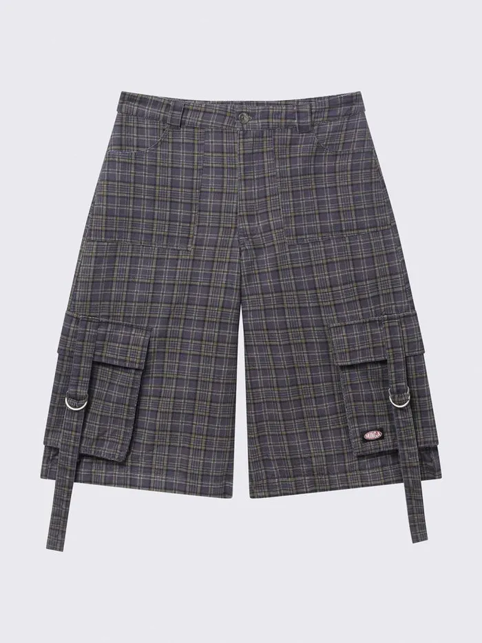 Arlo Plaid Long Cargo Shorts Women Minga London Bottoms
