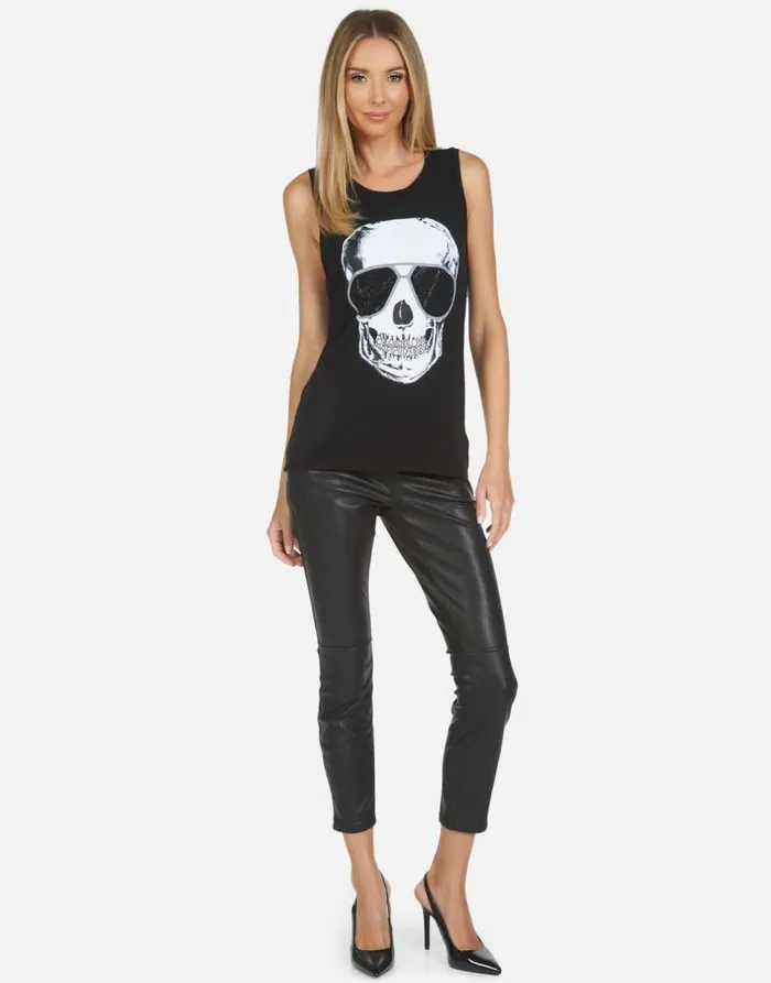 Ashlin Cool Skull Black Women Lauren Moshi Tanks
