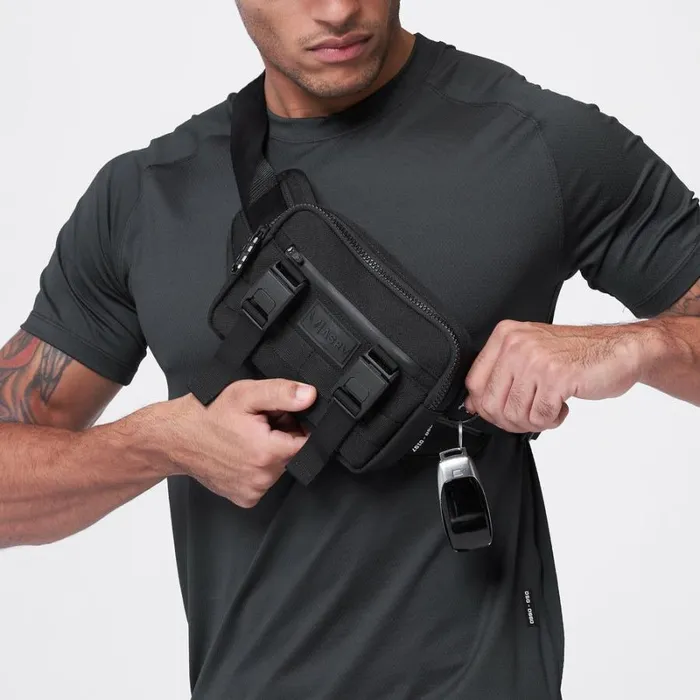 ASRV Bags Men Waterproof Cordura Small Crossbody Bag Blackblack