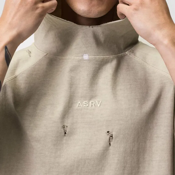 ASRV Hoodies and Sweatshirts Men Tech Essential Cutoff Hoodie Faded Beige