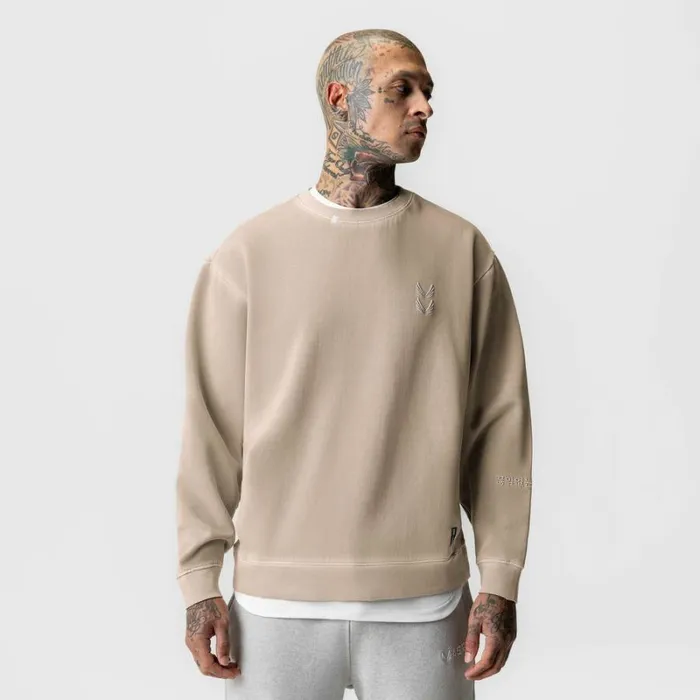 ASRV Hoodies and Sweatshirts Men Tech Essential Distressed Crewneck Faded Chai ASRV Hoodies and Sweatshirts Men Tech Essential Distressed Crewneck Faded Chai