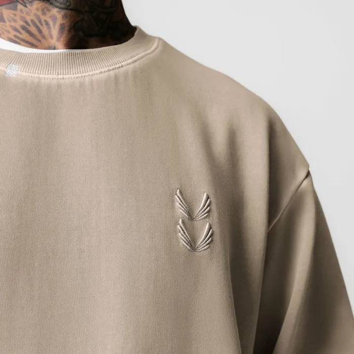 ASRV Hoodies and Sweatshirts Men Tech Essential Distressed Crewneck Faded Chai ASRV Hoodies and Sweatshirts Men Tech Essential Distressed Crewneck Faded Chai