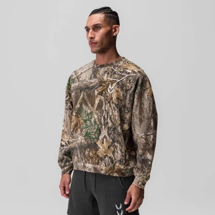 ASRV Hoodies and Sweatshirts Men Tech Essential Distressed Crewneck Realtree Camo ASRV Hoodies and Sweatshirts Men Tech Essential Distressed Crewneck Realtree Camo