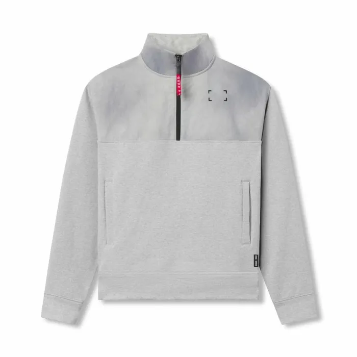 ASRV Hoodies and Sweatshirts Men TechTerry Paneled Quarter Zip Heather Grey 034wave Dye034