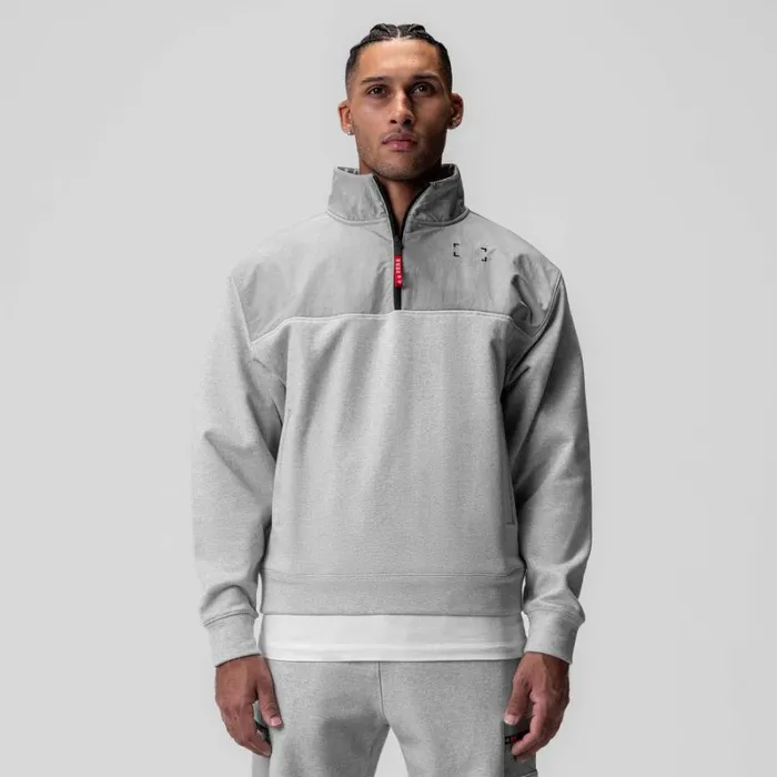 ASRV Hoodies and Sweatshirts Men TechTerry Paneled Quarter Zip Heather Grey 034wave Dye034 ASRV Hoodies and Sweatshirts Men TechTerry Paneled Quarter Zip Heather Grey 034wave Dye034