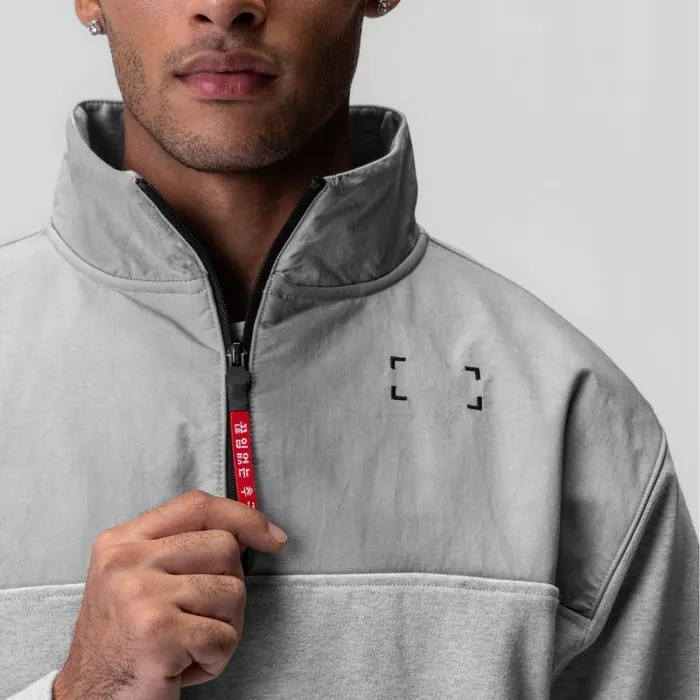 ASRV Hoodies and Sweatshirts Men TechTerry Paneled Quarter Zip Heather Grey 034wave Dye034 ASRV Hoodies and Sweatshirts Men TechTerry Paneled Quarter Zip Heather Grey 034wave Dye034